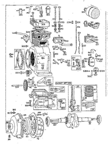 Replacement Parts Diagram and Parts List for 233401-233499 0010 - 0060 Briggs and Stratton Engine